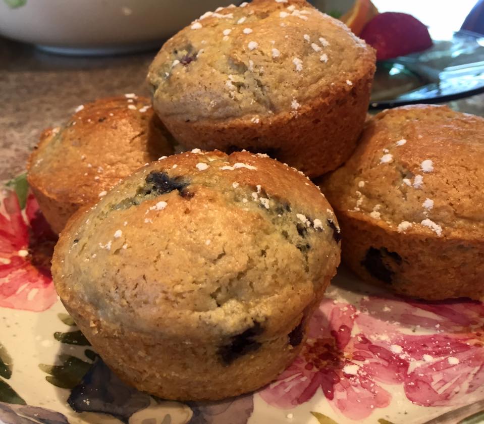 Picture of blueberry corn muffins.